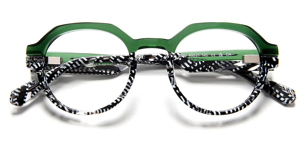 J.F. Rey® JF1556 JFR JF1556 4899 48 - 4899 Green/Black/White Eyeglasses