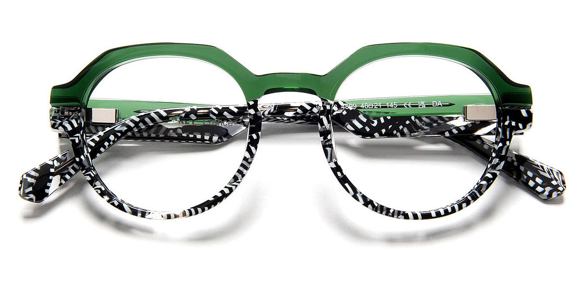 J.F. Rey® JF1556 JFR JF1556 4899 48 - 4899 Green/Black/White Eyeglasses