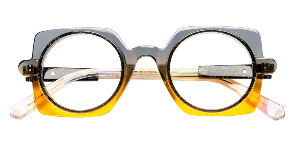 J.F. Rey® JF1578 JFR JF1578 0352 44 Eyeglasses - Gradient Gray Honey/Bla Glitter/Gold Pearly