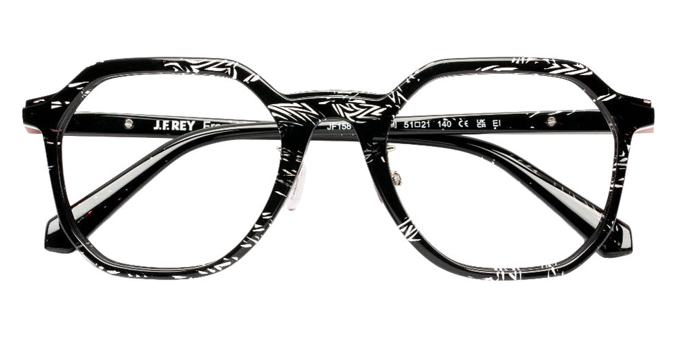 J.F. Rey® JF1581 Geometric Eyeglasses - Black Marble