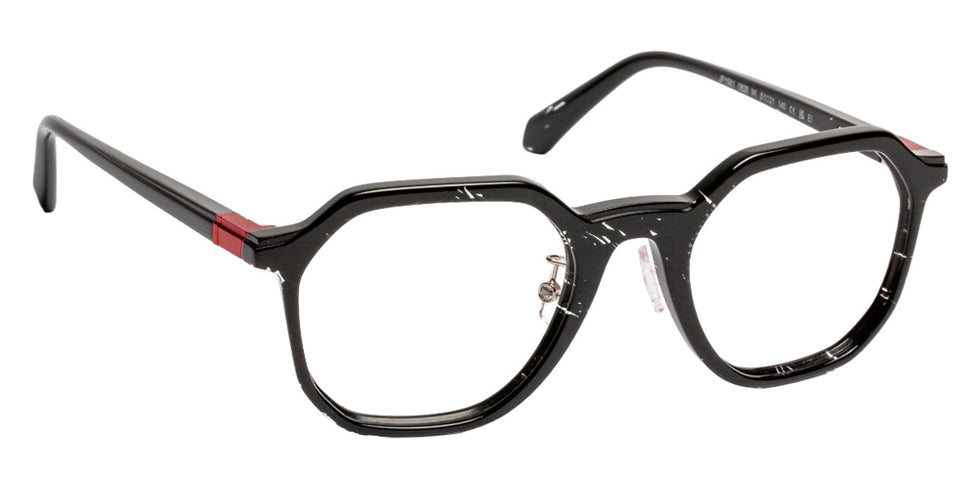 J.F. Rey® JF1581 Geometric Eyeglasses - Black Marble