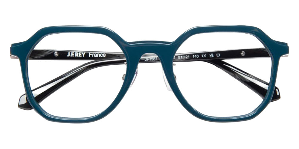 J.F. Rey® JF1581 Geometric Eyeglasses - Teal/Brown