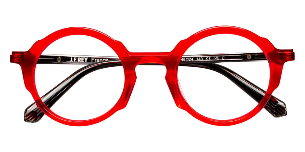 J.F. Rey® JF1583 Round Eyeglasses - Red/Black
