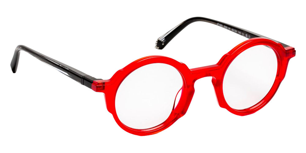 J.F. Rey® JF1583 Round Eyeglasses - Red/Black