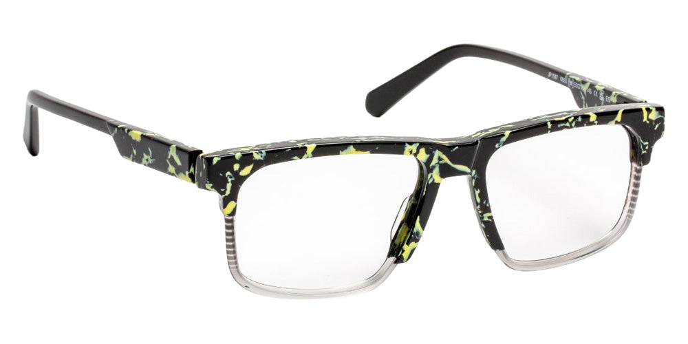 J.F. Rey® JF1587 Rectangle Eyeglasses - Black Marble/Gray