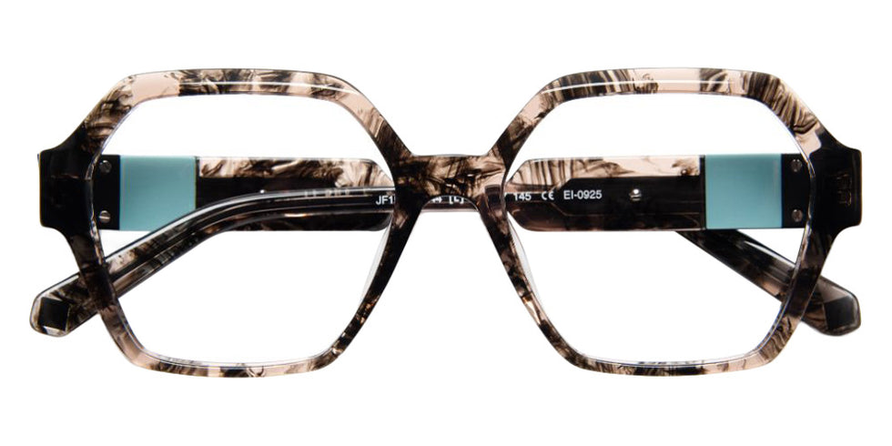 J.F. Rey® JF1591 Geometric Eyeglasses - Gray/Turquoise