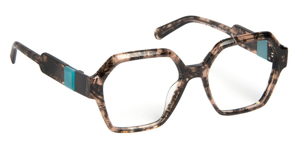 J.F. Rey® JF1591 Geometric Eyeglasses - Gray/Turquoise
