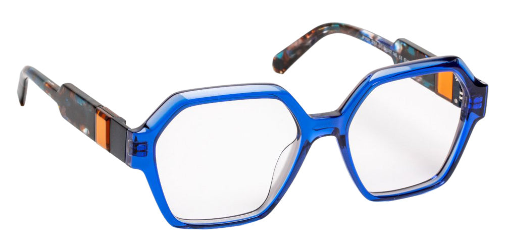J.F. Rey® JF1591 Geometric Eyeglasses - Blue/Amber