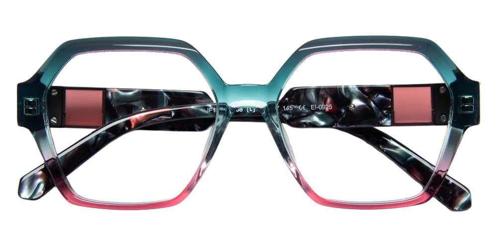 J.F. Rey® JF1591 Geometric Eyeglasses - Gradient Green Red/Pink