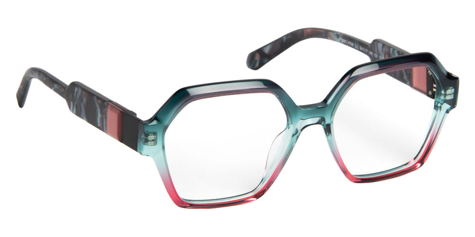 J.F. Rey® JF1591 Geometric Eyeglasses - Gradient Green Red/Pink