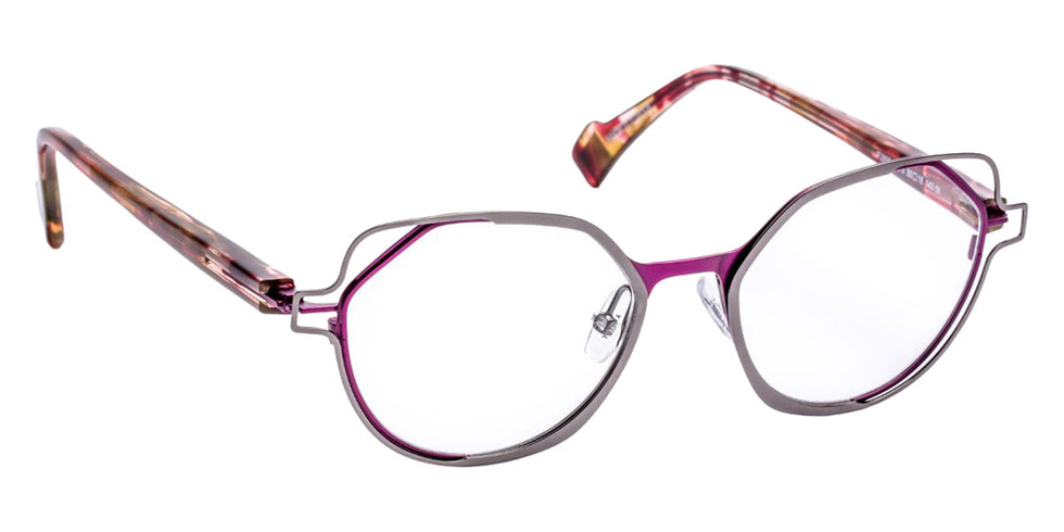 J.F. Rey® JF2896 Cat-Eye Eyeglasses - Ruthenium Shiny/Plum