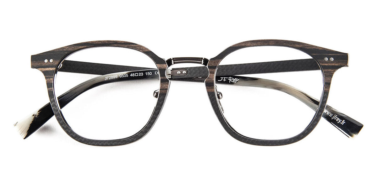 J.F. Rey® JF2899 JFR JF2899 9505 48 - 9505 Wood/Carbon/Shiny Gunmetal Eyeglasses