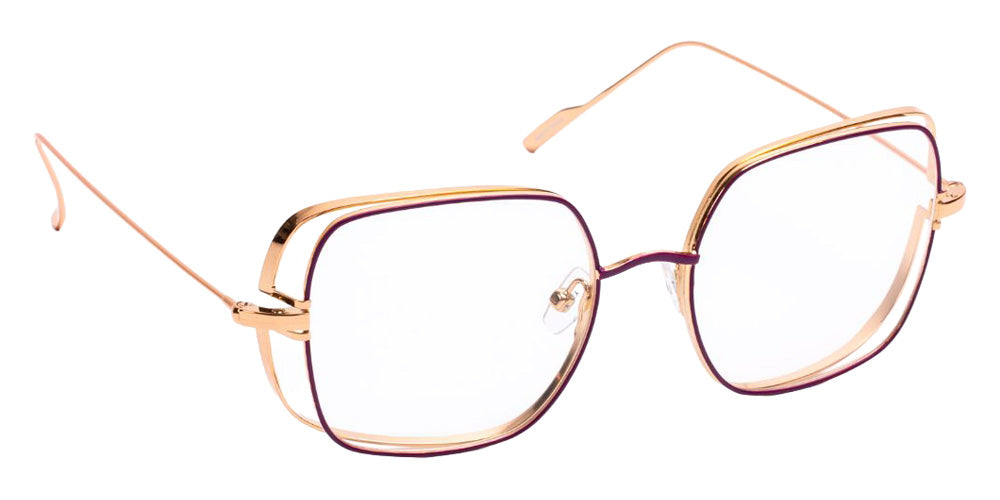 J.F. Rey® JF2915 Oversized Eyeglasses - Plum/Rose Gold Shiny