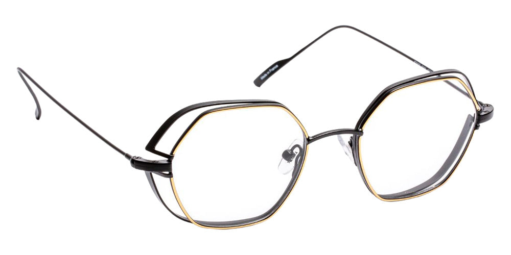 J.F. Rey® JF2923 Geometric Eyeglasses - Gold/Black Satin