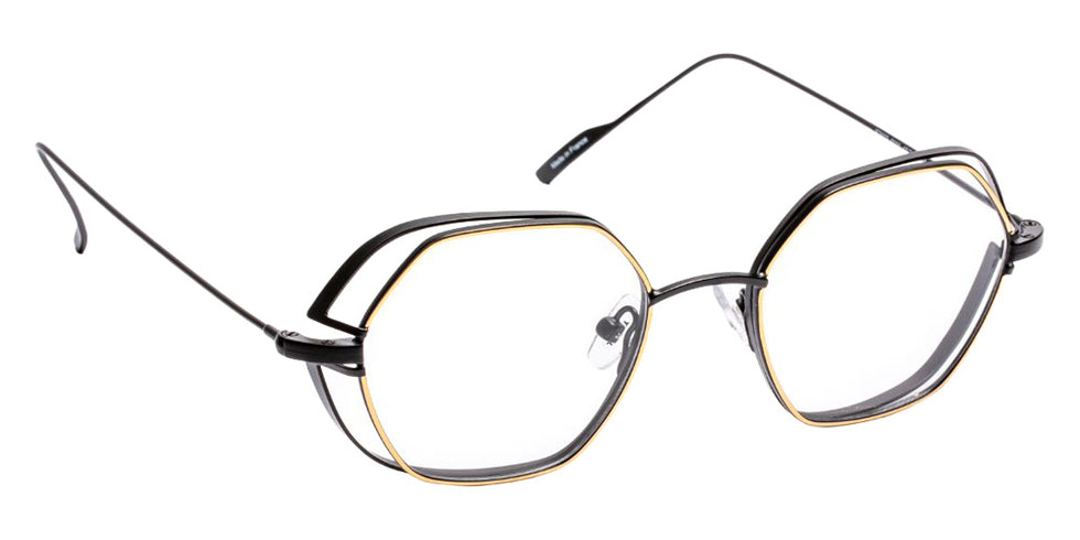 J.F. Rey® JF2923 Geometric Eyeglasses - Gold/Black Satin