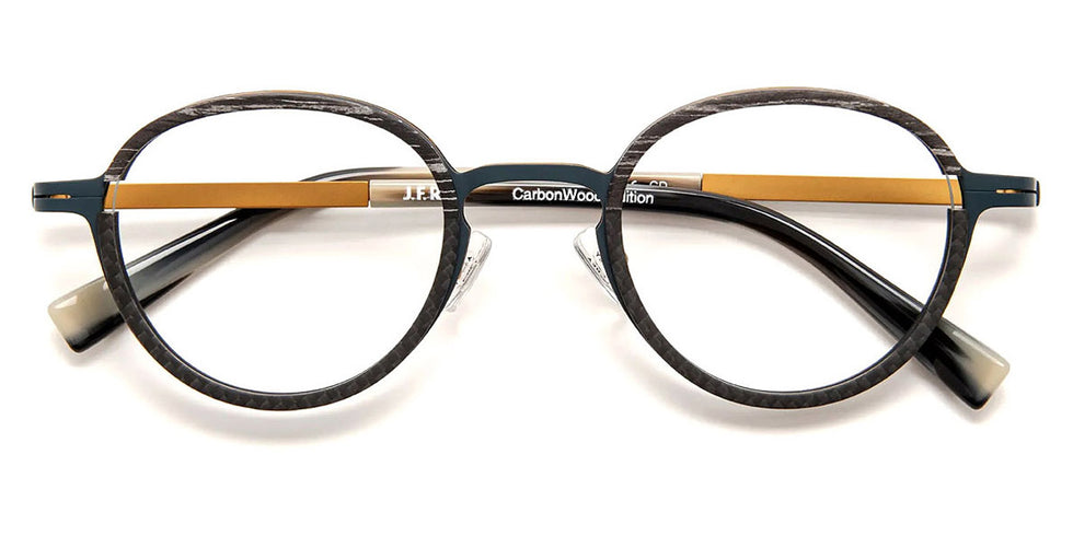 J.F. Rey® JF2980 JFR JF2980 0844 47 - 0844 BLACK WOOD/CARBON+METAL BLUE GREEN/YELLOW Eyeglasses