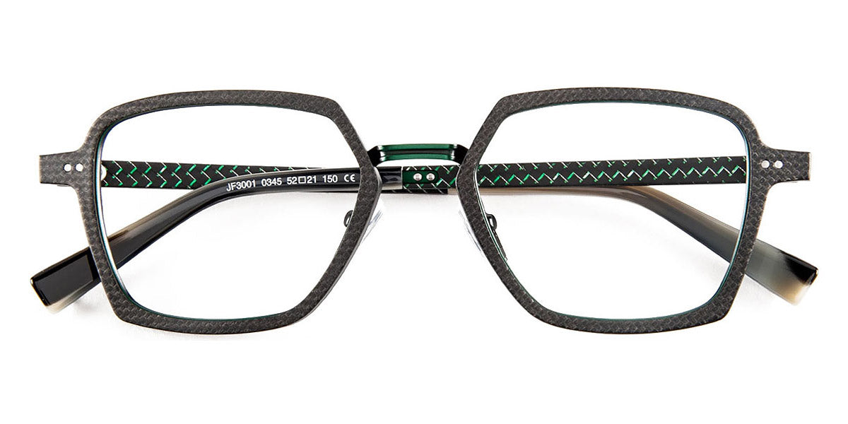 J.F. Rey® JF3001 JFR JF3001 0345 52 - 0345 Carbon/Brushed Green Eyeglasses