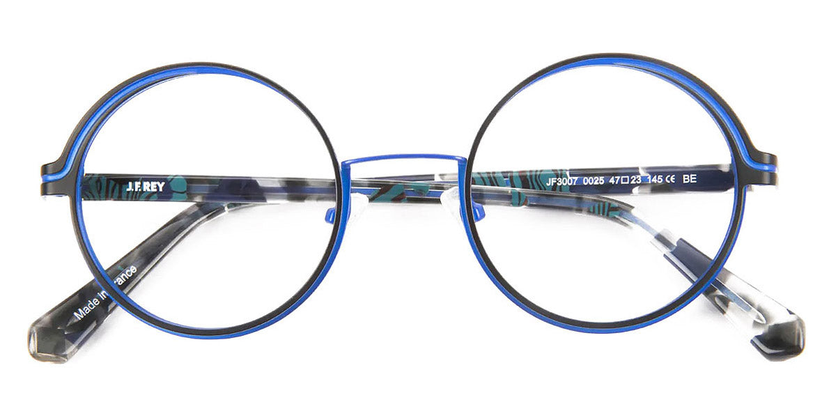 J.F. Rey® JF3007 JFR JF3007 0025 47 - 0025 Black/Blue Eyeglasses