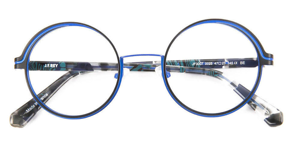 J.F. Rey® JF3007 JFR JF3007 0025 47 - 0025 Black/Blue Eyeglasses