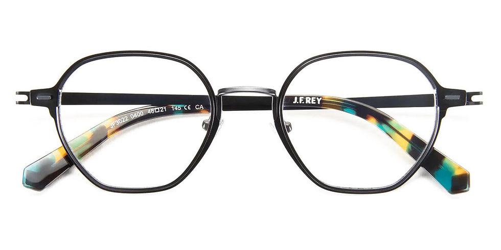 J.F. Rey® JF3022 JFR JF3022 0400 48 - 0400 Satin Black/Dark Gray Eyeglasses