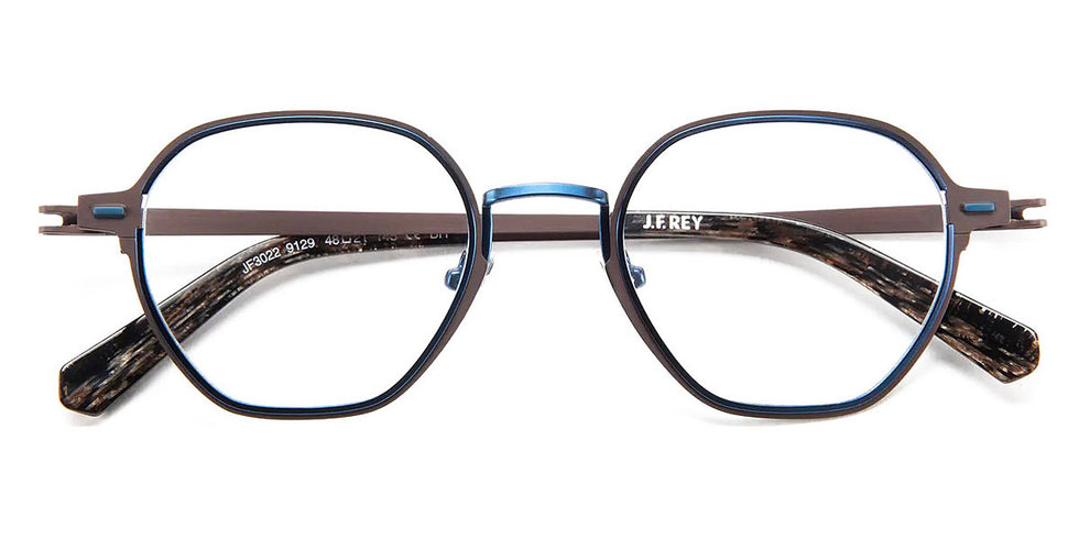 J.F. Rey® JF3022 JFR JF3022 9129 48 - 9129 Brown/Blue Jean Eyeglasses