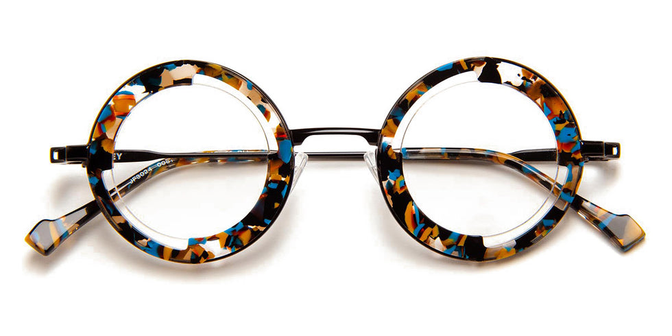 J.F. Rey® JF3024 JFR JF3024 0051 39 - 0051 Yellow and Blue Galaxy/Black Eyeglasses
