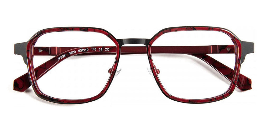 J.F. Rey® JF3037 JFR JF3037 3800 53 - 3800 Marble Red/Burgundy/Black Eyeglasses