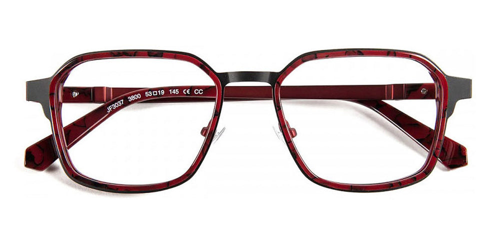 J.F. Rey® JF3037 JFR JF3037 3800 53 - 3800 Marble Red/Burgundy/Black Eyeglasses