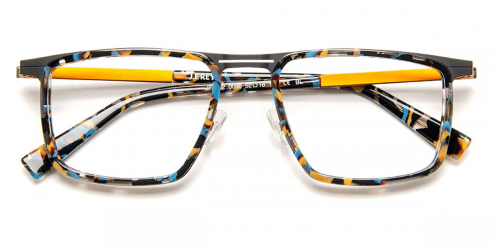 J.F. Rey® JF3042 JFR JF3042 0050 52 - 0050 Black/Galaxy Blue/Yellow Eyeglasses