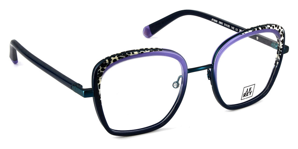 J.F. Rey® JF3059 JFR JF3059 2850 51 - 2850 Blue/Panther/Purple Eyeglasses