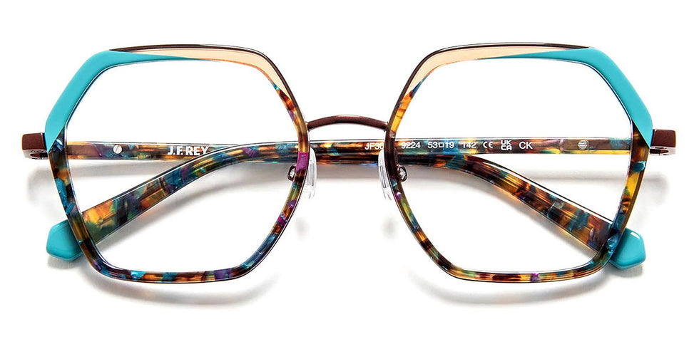 J.F. Rey® JF3060 JFR JF3060 9224 53 - 9224 Flower Blue/Brown Eyeglasses