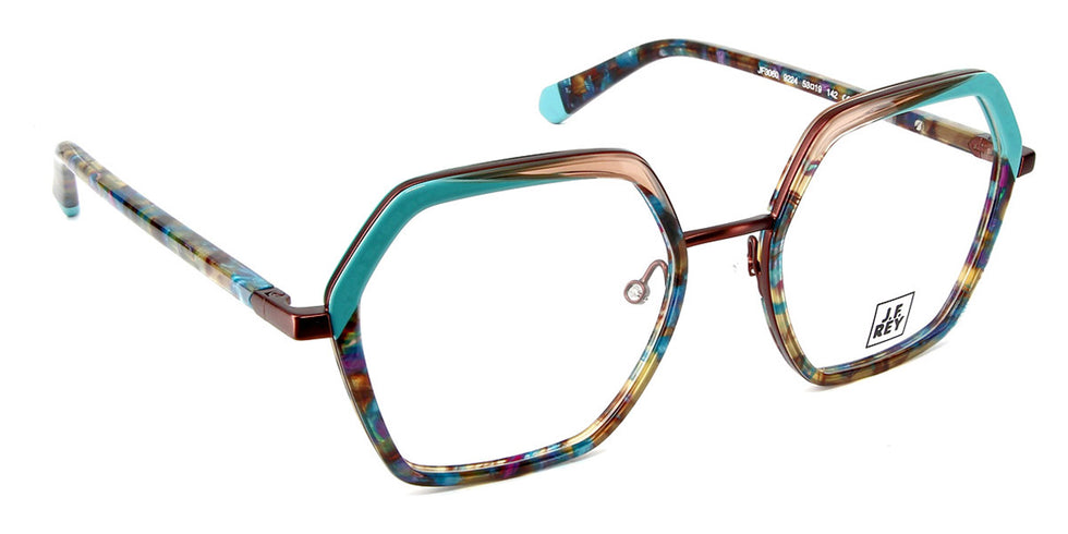 J.F. Rey® JF3060 JFR JF3060 9224 53 - 9224 Flower Blue/Brown Eyeglasses