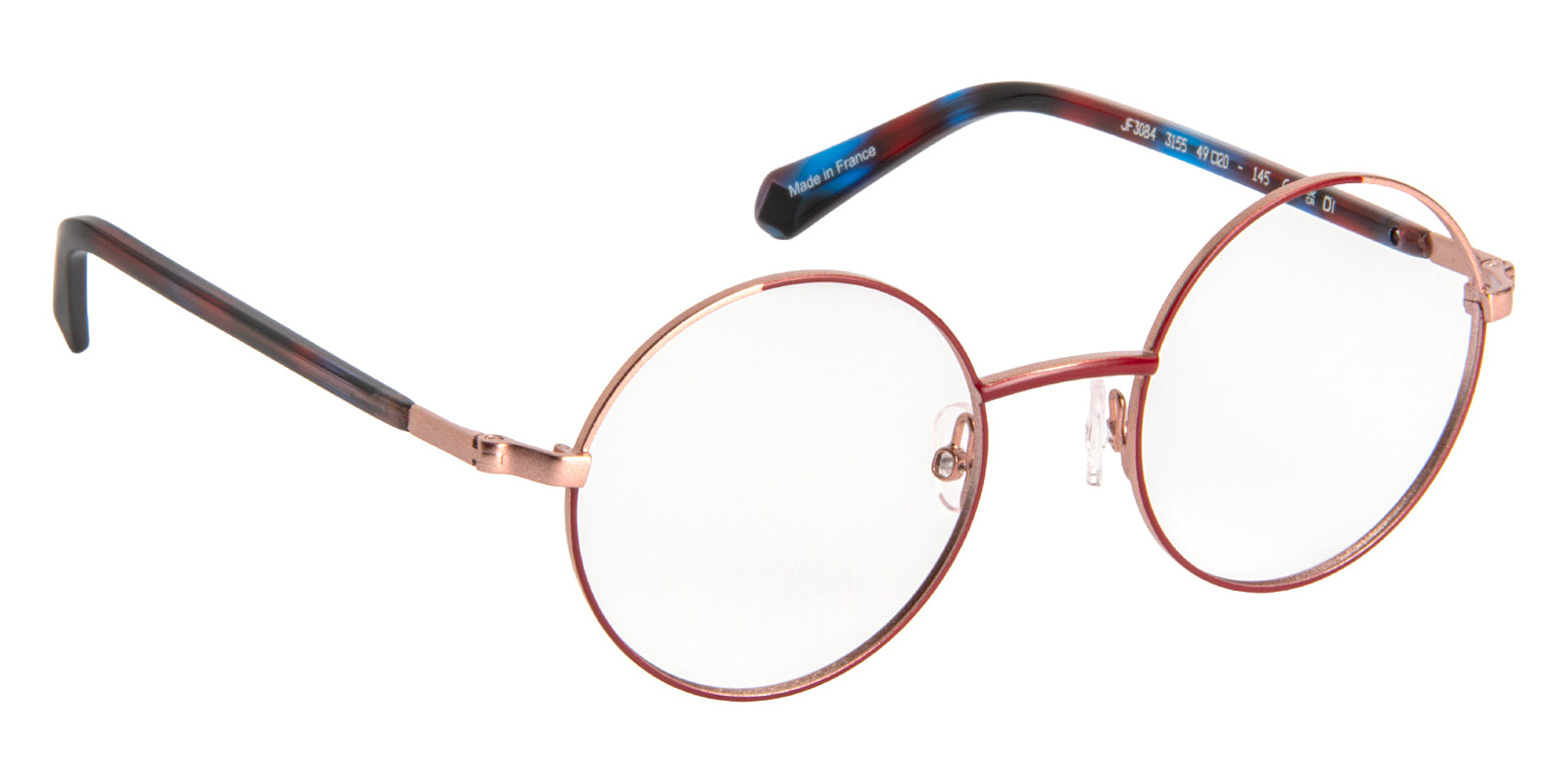 J.F. Rey® JF3084 JFR JF3084 3155 49 - Dark Cherry/Gold Pink Eyeglasses