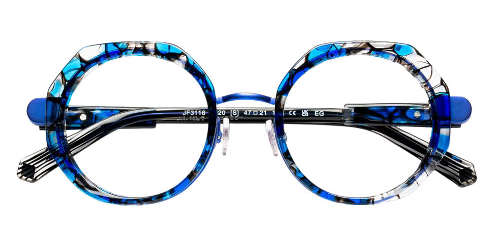 J.F. Rey® JF3118 JFR JF3118 0020 47 Eyeglasses - Blue Tortoiseshell/Striped Black