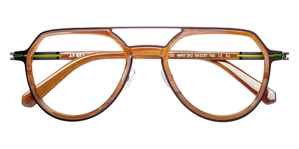 J.F. Rey® JF3122 JFR JF3122 9843 54 Eyeglasses - Brown Horn/Green