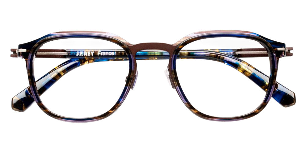 J.F. Rey® JF3133 JFR JF3133 9810 49 Eyeglasses - Striped Blue/Brown/Silver