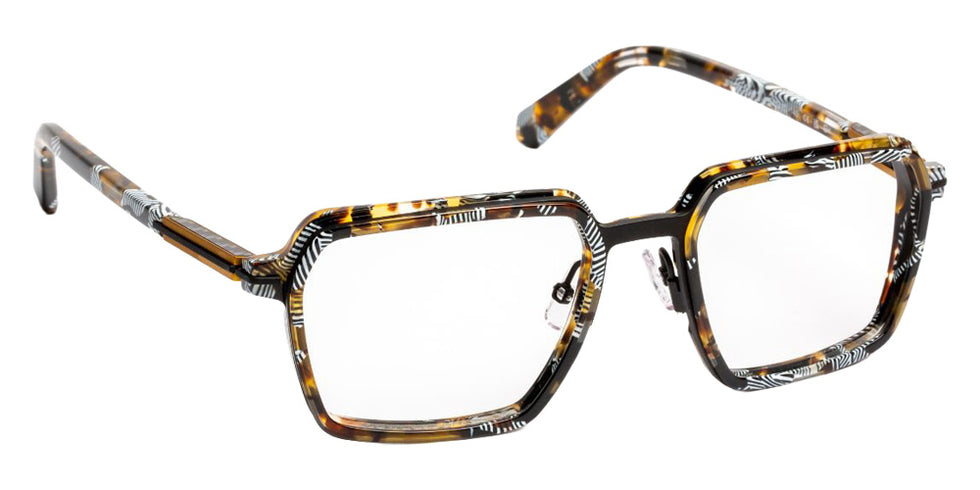 J.F. Rey® JF3135 JFR JF3135 0098 54 Eyeglasses - Pat Black/Brown/Black/Yellow