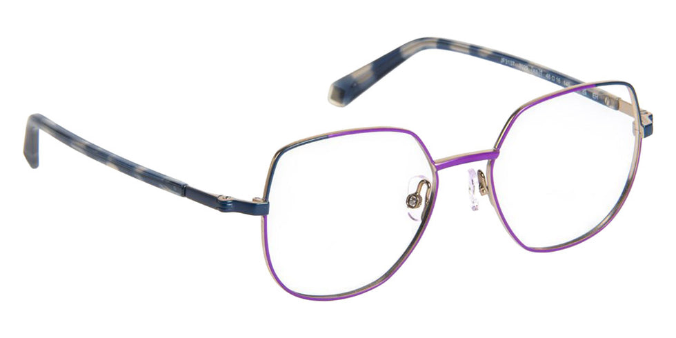 J.F. Rey® JF3137 Geometric Eyeglasses - Purple/Navy/Satin Gold