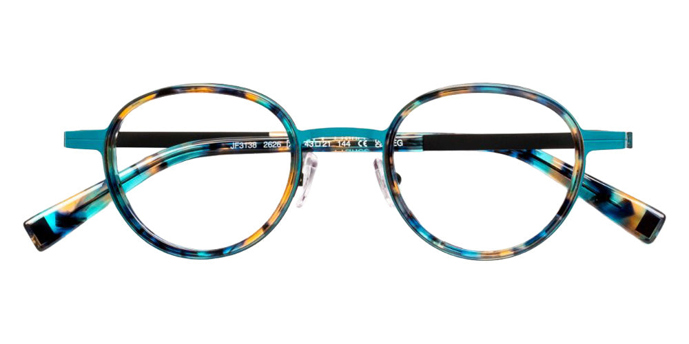 J.F. Rey® JF3138 Round Eyeglasses - Tortoiseshell/Blue