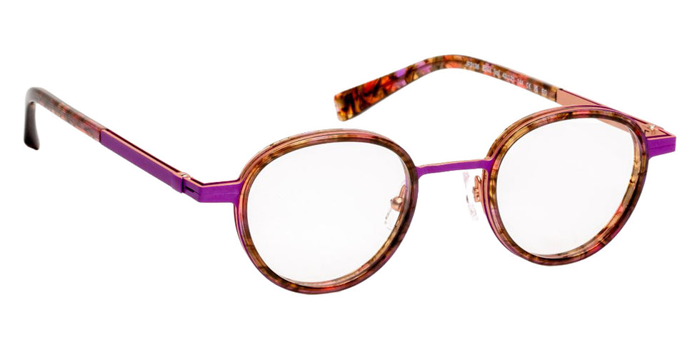 J.F. Rey® JF3138 Round Eyeglasses - Flower Red/Purple/Rose Gold