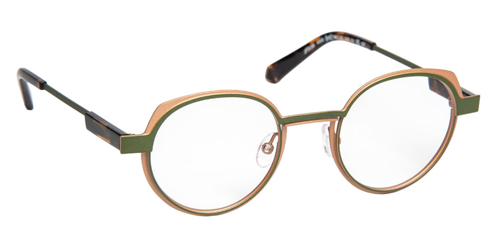 J.F. Rey® JF3139 Round Eyeglasses - Khaki/Gold