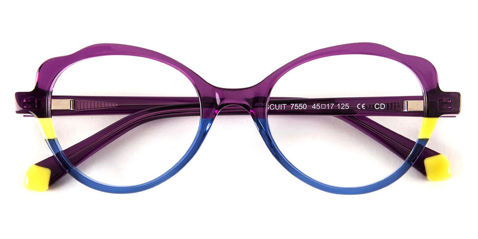J.F. Rey® Biscuit JFR Biscuit 7550 45 - 7550 Plum/Yellow/Blue Eyeglasses