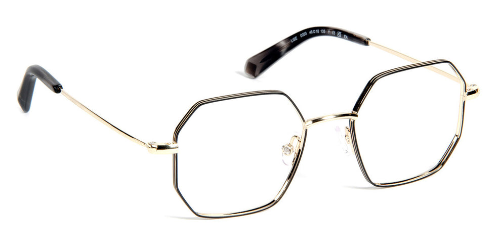 J.F. Rey® Lise JFR Lise 0050 46 - 0050 Black/Shiny Gold Eyeglasses