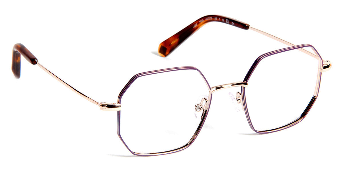 J.F. Rey® Lise JFR Lise 7555 46 - 7555 Plum/Shiny Pink Gold Eyeglasses