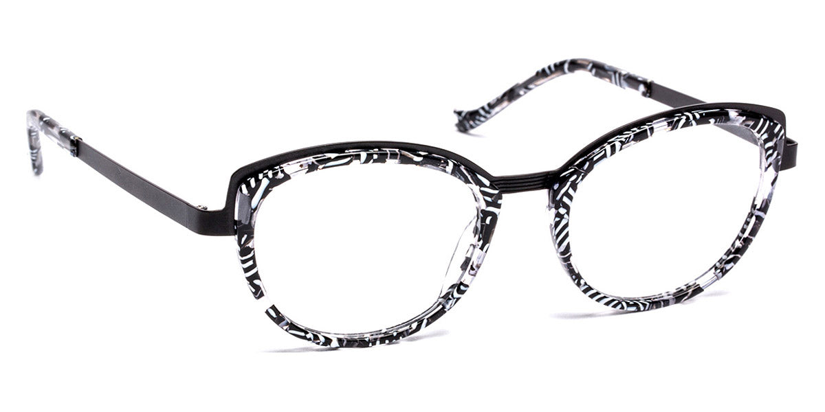 J.F. Rey® Lolly JFR Lolly 0010 48 - 0010 Black/White Lace/Black 12/16 Girl Eyeglasses