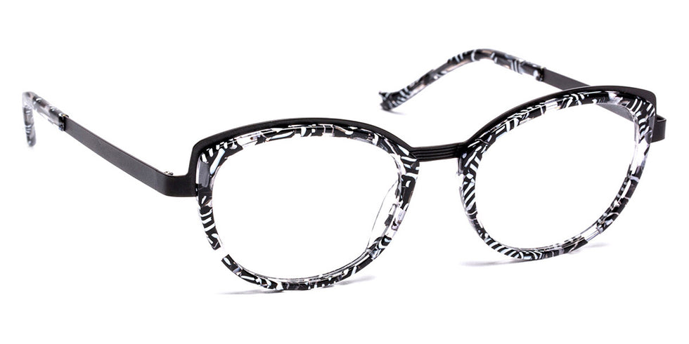 J.F. Rey® Lolly JFR Lolly 0010 48 - 0010 Black/White Lace/Black 12/16 Girl Eyeglasses