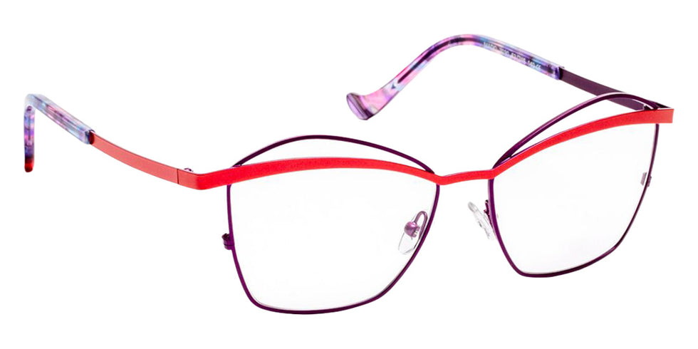 J.F. Rey® Mado Geometric Eyeglasses - Purple/Red Baiser