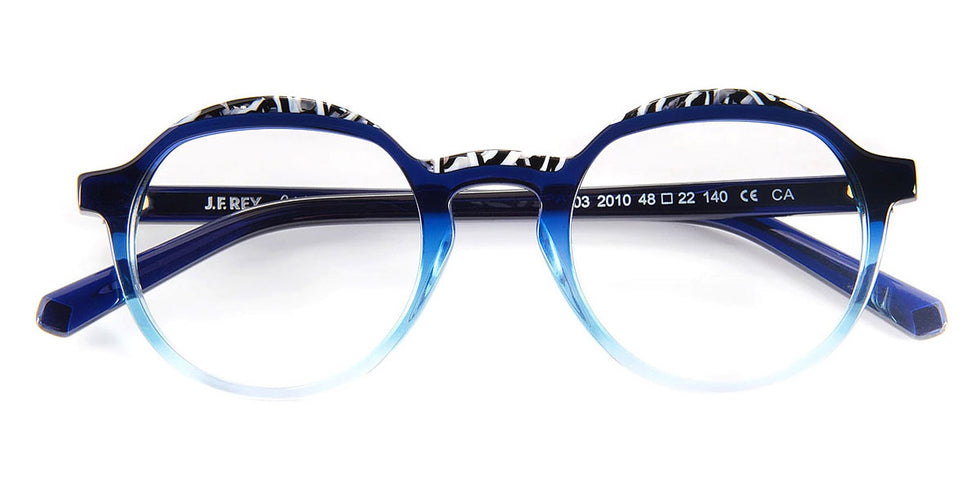 J.F. Rey® PA103 JFR PA103 2010 48 - 2010 Gradient Blue/Vermicelli Black/White Eyeglasses