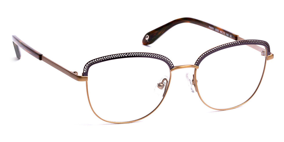 J.F. Rey® PM051 JFR PM051 0555 48 - 0555 Shiny Gun/Brushed Gold Eyeglasses