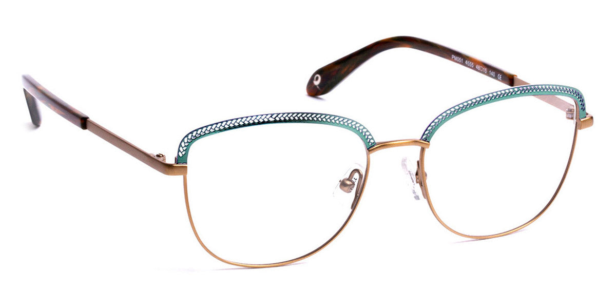 J.F. Rey® PM051 JFR PM051 4555 48 - 4555 Blue Green/Soft Gold Eyeglasses